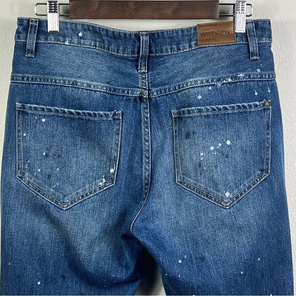Wildfox Jeans Women's 28 Baggy Crop Da Vinci Medium Wash Distressed - Picture 6 of 12